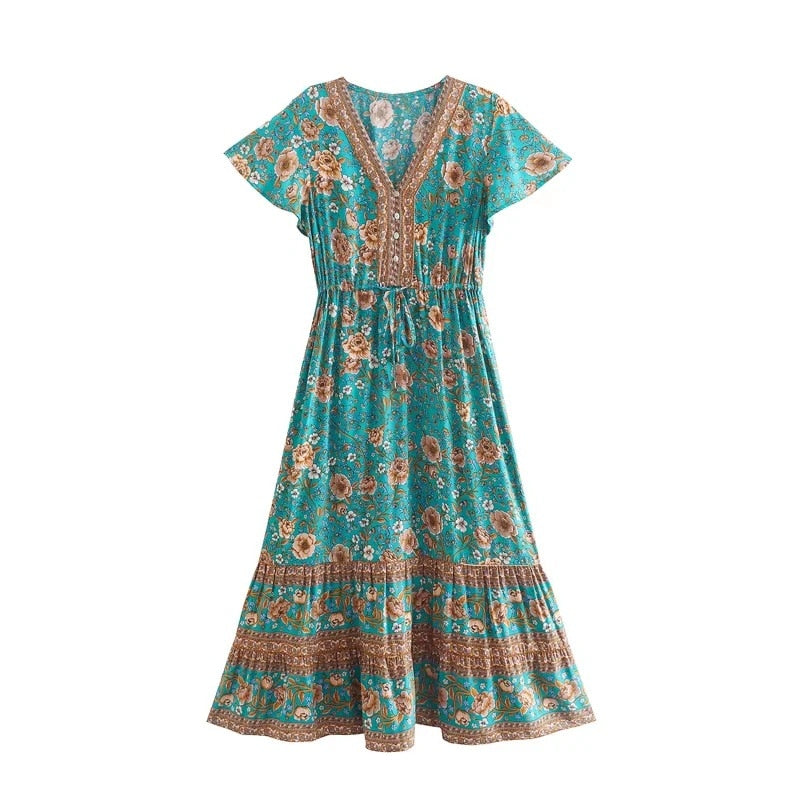 Boho Midi Dress, Sundress, Adrienne Theodosia