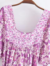 Boho Midi Dress, Sundress, Scilla Elise in Pink and Blue