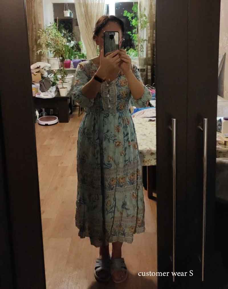 Boho Maxi Dress, Sundress, Lily-Rose in Blue