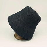 Boho Hat, Straw Bucket Hat, Black Ribbon