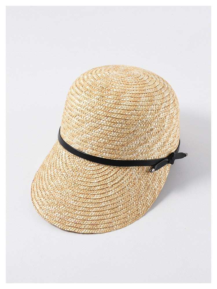 Boho Hat, Sun Hat, Beach Hat, Straw Hat, Baseball Cap, Black Strap - Wild Rose Boho