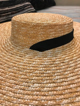 Boho Hat, Sun Hat, Beach Hat, Wide Brim Straw Hat 12,15,18 cm, Ribbon - Wild Rose Boho