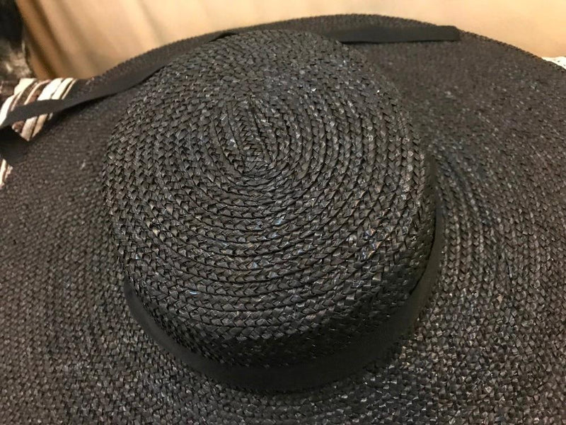 Boho Hat, Sun Hat, Beach Hat, Wide Brim Straw Hat 12,15,18 cm, Ribbon - Wild Rose Boho