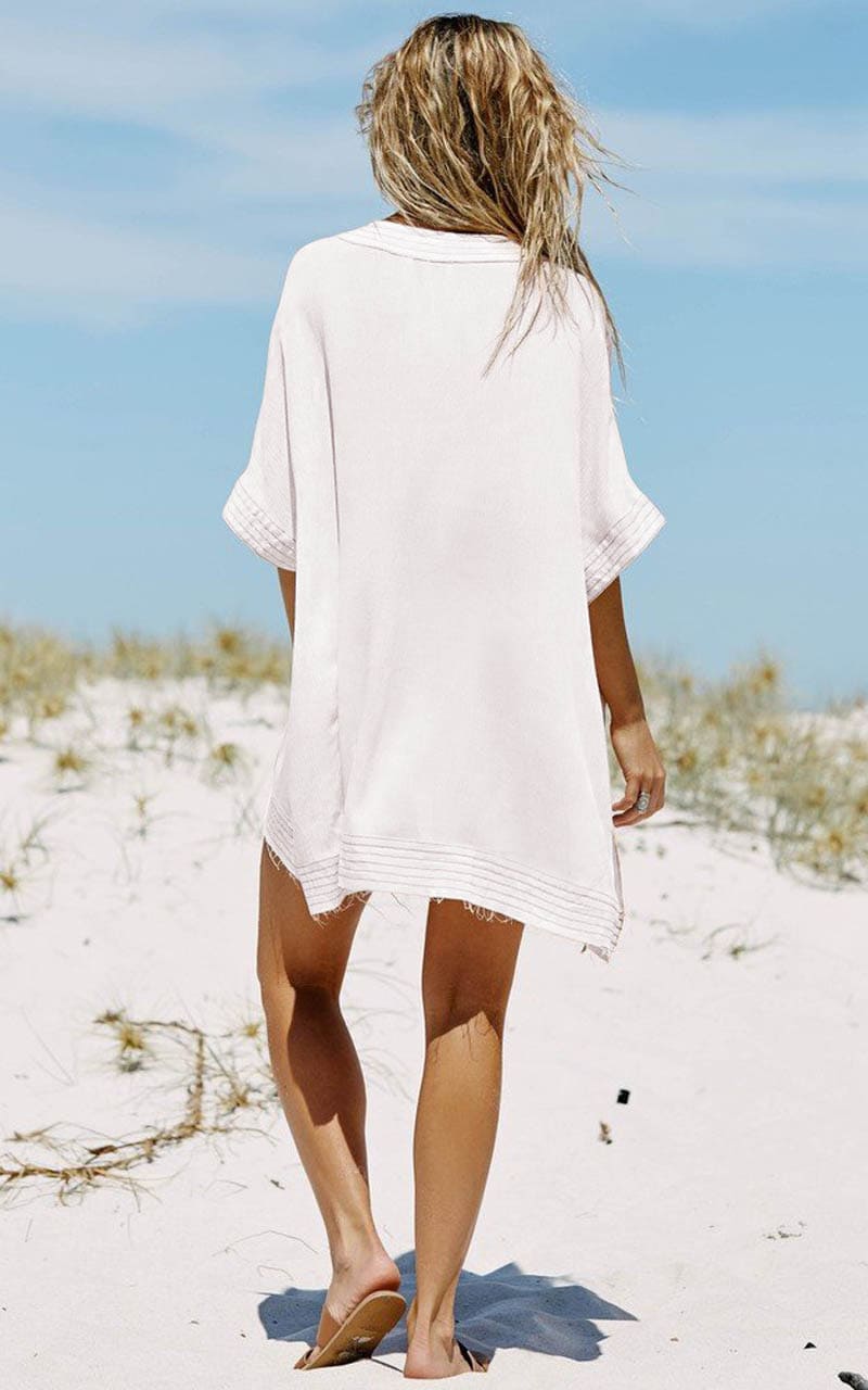 Mini Dress, Beach Dress, White Tunic Jane - Wild Rose Boho
