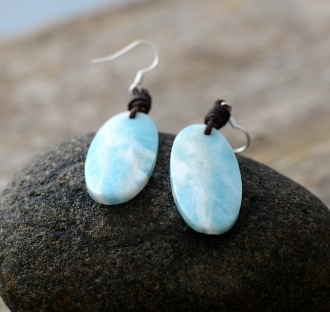 Boho Earrings, Dangle Earrings, Blue Stone - Wild Rose Boho