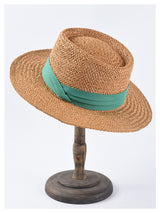 Boho Hat, Sun Hat, Beach Hat, Straw Hat, Bucket Hat, White, Green and 6 colors Ribbon - Wild Rose Boho