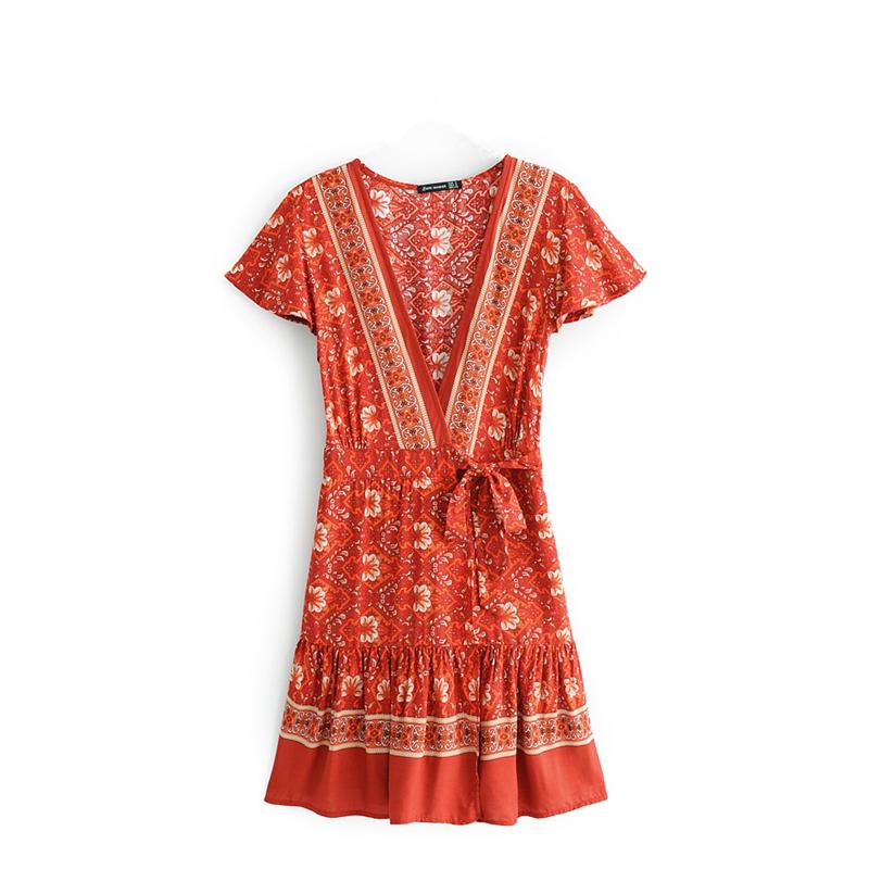 red boho dress short Le Lis Taylor Red Ruffle Strap Mini Dress Size M, Corset Bodice, Fit & Flare