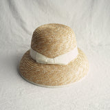 Boho Hat, Sun Beach Hat, Vintage Straw Hat, Lolita White - Wild Rose Boho