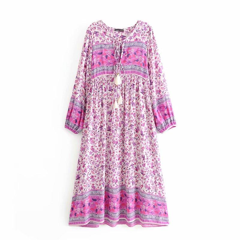 Boho Dress, Gown, Vintage in Pink - Wild Rose Boho