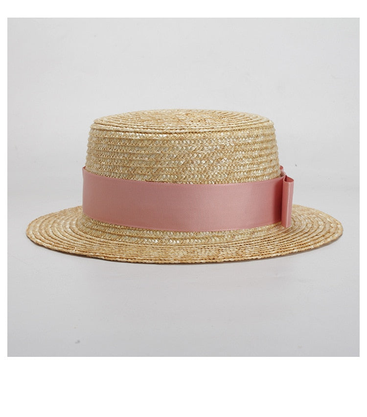 Boho Hat, Kid Hat, Little Girl Hat, Straw Hat, Sun Bee Black Pink - Wild Rose Boho