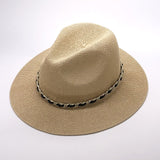 Boho Hat, Grass Fedora Hat, Stella Black Chian - Wild Rose Boho