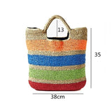 Boho Bag, Woven Rope Handbag, Alba Yellow Rainbow - Wild Rose Boho