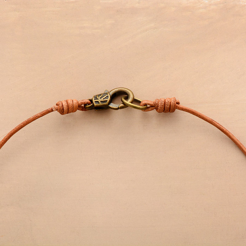 Boho Necklace, Labradorite Amazonite Leather Pendant Necklace