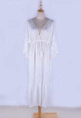 Beach Dress, Cover Up, Maxi Boho Dress, White Lace Sophia - Wild Rose Boho