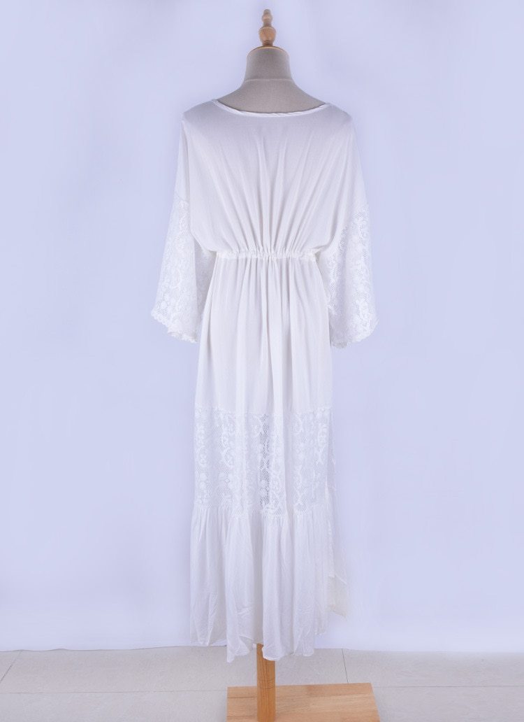 Beach Dress, Cover up Dress,, Maxi Boho Dress, White Lace Sophia