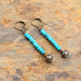 Boho Earrings, Dangle Earrings, Blue Black Labradorite - Wild Rose Boho
