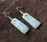 Boho Earrings, Dangle Earrings, Maya Blue Amazonite - Wild Rose Boho