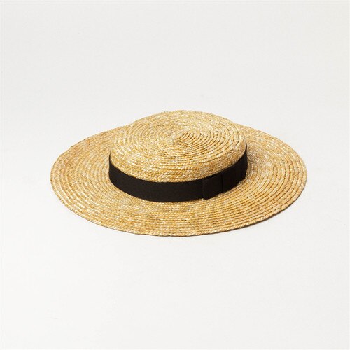 Boho Hat, Sun Hat, Beach Hat, Wide Brim Straw Hat 7 cm, Ellie Black Ribbon - Wild Rose Boho