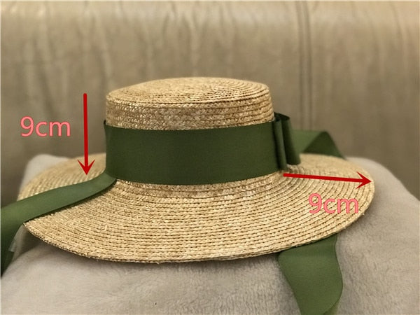 Boho Hat, Sun Hat, Beach Hat, Wide Brim Straw Hat,Green  display picture 1