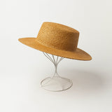 Boho Hat, Sun Hat, Beach Hat, Grass Fedora Hat, Hannah Sweet Caramel Brown - Wild Rose Boho