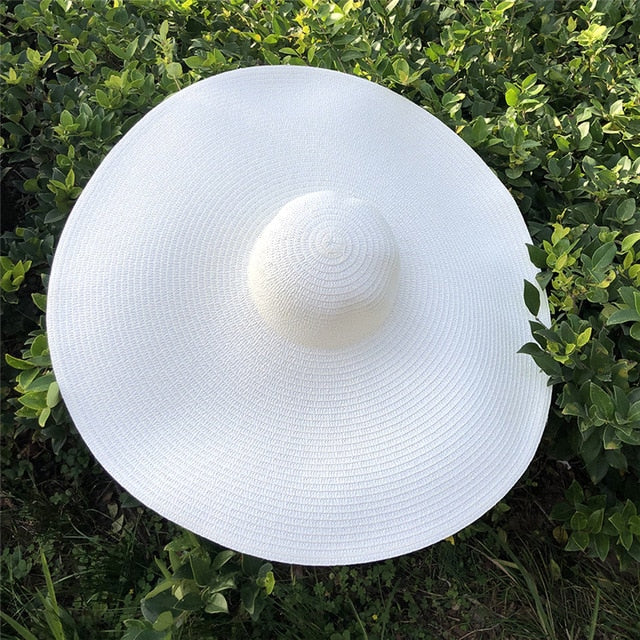 Boho Hat, Sun Hat, Beach Hat, Extra Large Wide Brim, Straw Hat, Orange, Pink, Black, White, and more 18 colors (Soft, 25 cm) - Wild Rose Boho