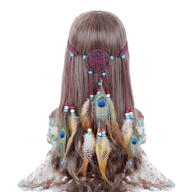 Boho Feather Headband, Gypsy Dream - Wild Rose Boho