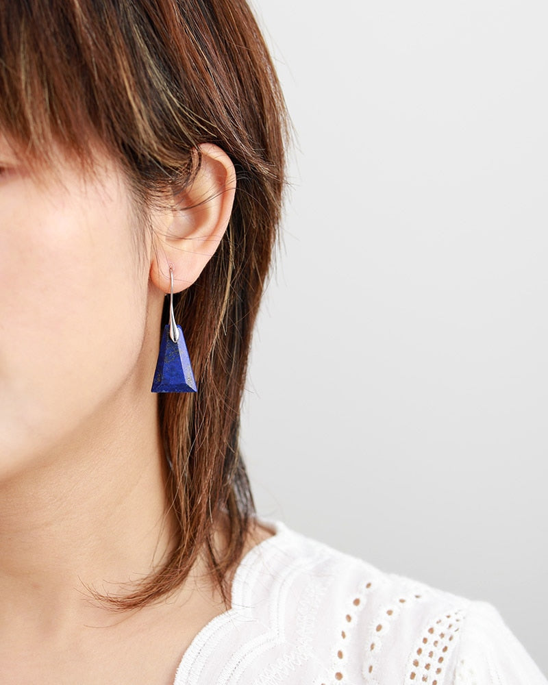 Boho Earrings, Dangle Earrings, Blue and Green Trapezoid - Wild Rose Boho
