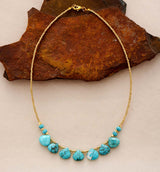 Boho Necklace, Choker Necklace, Turquoise, Natural Stone, Seeds - Wild Rose Boho
