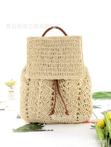 Boho Bag, Woven Rope Straw Bag,Yellow Backpack, Briege and Bag Beach Bag - Wild Rose Boho