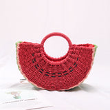 Boho Bag, Woven Rope Handbag, Alba Red Watermelon - Wild Rose Boho