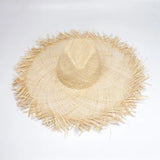 Boho Hat, Sun Hat, Beach Hat, Wide Brim Hat, Straw Hat, Beige Hawai - Wild Rose Boho