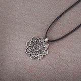 Boho Necklace, Mandala Amulet Lotus