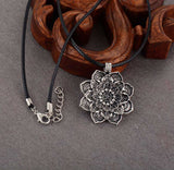 Boho Necklace, Mandala Amulet Lotus