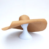 Boho Hat, Beach Hat, Extra Wide Brim Paper Hat, Floria in Pink, Orange, Green and 35 colors (Soft, 25 cm) - Wild Rose Boho