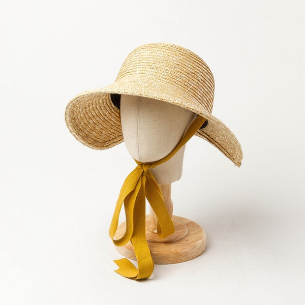 Boho Hat, Kid Hat, Sun Hat, Little Girl Hat, Olivia White Ribbon - Wild Rose Boho