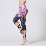 Boho Yoga Legging, Printed Tight, Pink Sakura - Wild Rose Boho