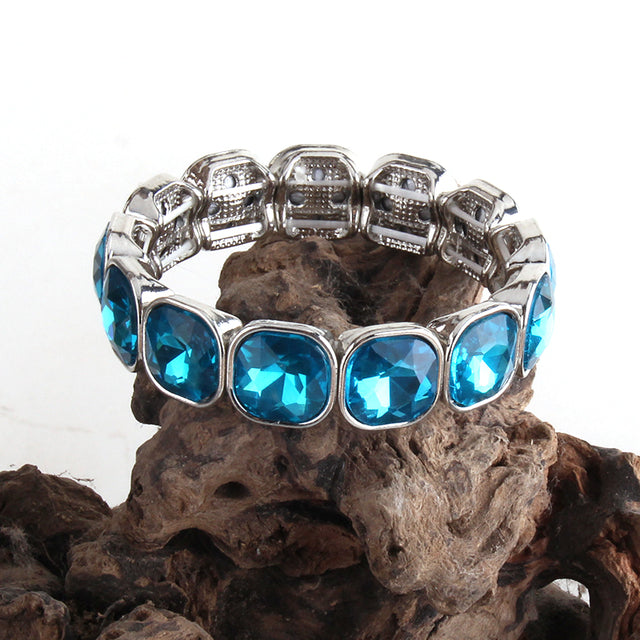 Boho Bracelet, RH Armbander Bracelet, Silver Crystal