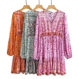 Mini Dress, Boho Dress, Sundress, Vacation in Orange Saffron - Wild Rose Boho