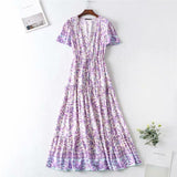 Maxi Dress, Boho Dress, Sundress, Wild Floral in Purple Lavender - Wild Rose Boho