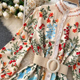 Maxi Dress, Boho Vintage Dress, Gown, White Victoria Flower Garden - Wild Rose Boho