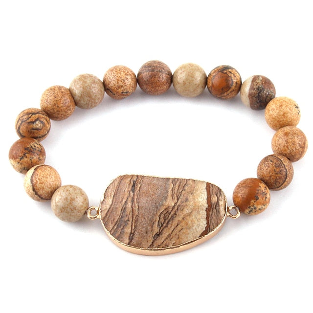 Boho Bracelet, RH Yoga Bracelet, Amazonite Natural Stone