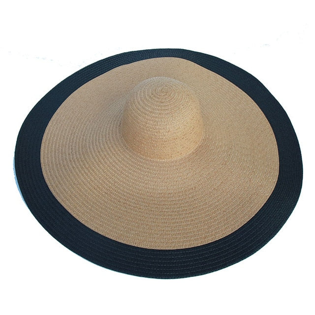Boho Hat, Sun Hat, Beach Hat, Extra Large Wide Brim, Straw Hat, Black, White, Blue, Navy and more 19 colors (Soft, 25 cm) - Wild Rose Boho