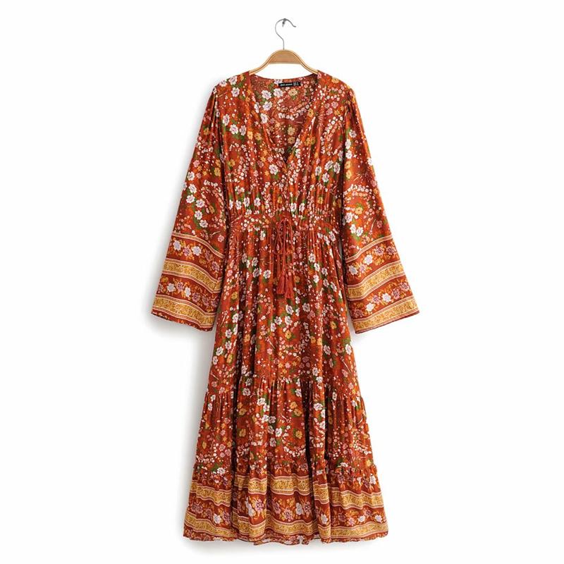 Boho Maxi Dress, Gown, Amie in Bown As Pic Brown / S Boho Maxi Dress, Gown, Amie in Bown As Pic Brown / S