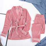 Boho Sleepwear, Pajamas Set, PJ Velvet Denise in Gray and Pink - Wild Rose Boho