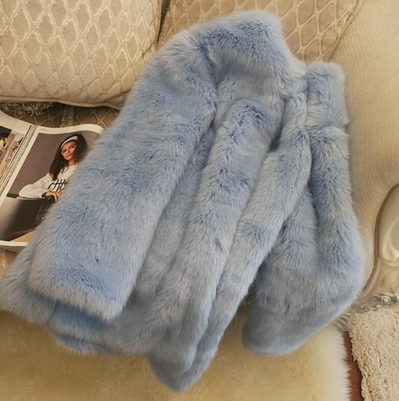Boho Winter  Coat, Fur Coat, Faux Fox Fur, Arctic Blue