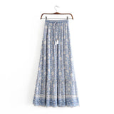 Boho Skirt, Maxi Skirt, Wild Flower Blue Sky - Wild Rose Boho