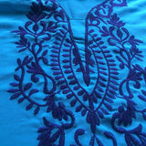 Maxi Boho Dress, Beach Dress, Embroidered Dress, Poppy in Blue and White - Wild Rose Boho