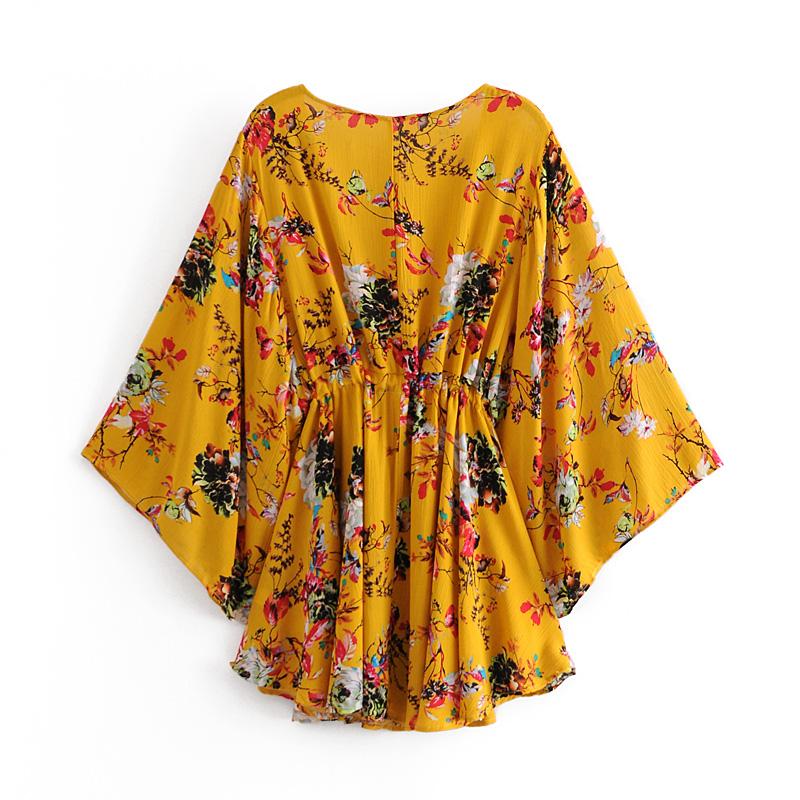 Mini Dress, Boho Dress, Sundress, Wild Floral in Yellow Butterfly - Wild Rose Boho
