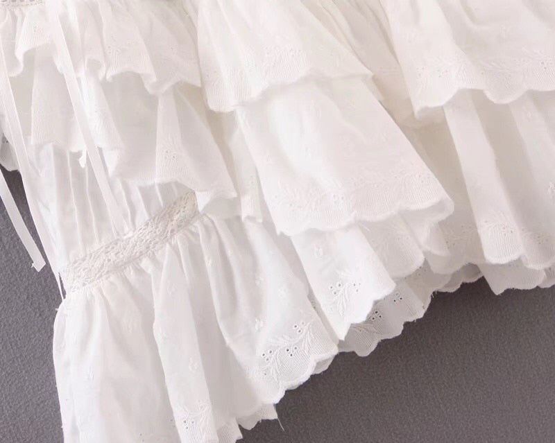 Mini Dress, Boho Dress, Vintage White Victoria - Wild Rose Boho