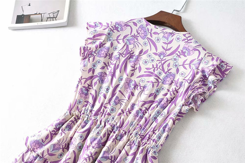 Boho Mini Dress, Sundress, Purple Lavender Wild Rose Boho Boho Mini Dress, Sundress, Purple Lavender Wild Rose Boho